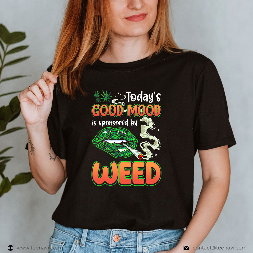  Cannabis Shirt, Cool Sexy Lips Weed Cannabis Marijuana Leaves Smoking