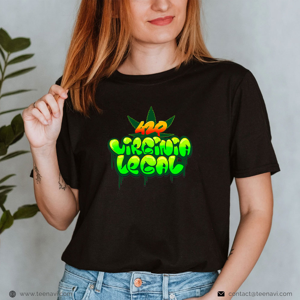  Marijuana Shirt, Graffiti-Style “virginia Legal” Cannabis Reform