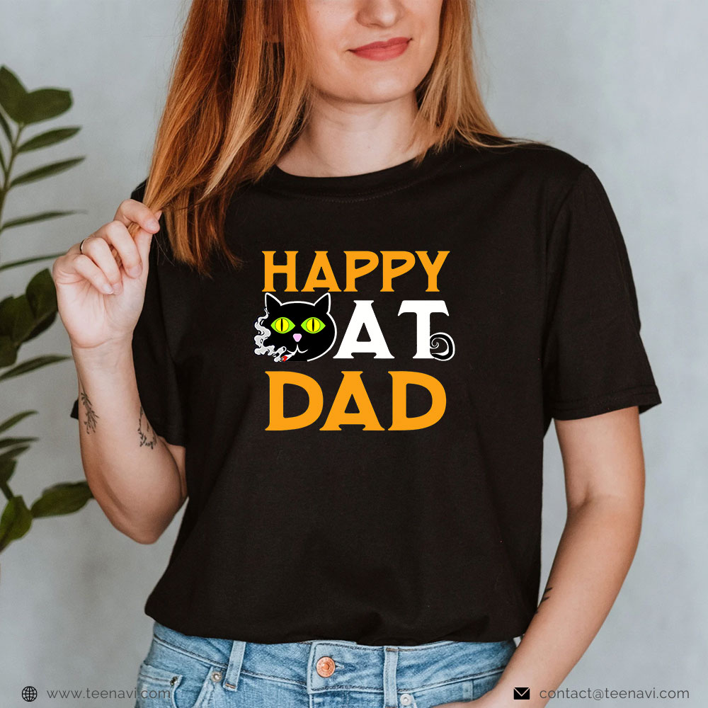  Cannabis Shirt, Happy Black Cat Dad Stoner And Joint For Cannabis Lover