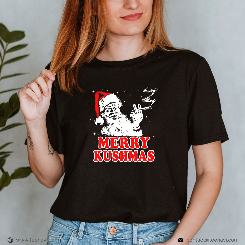 Cannabis Shirt, Marijuana Merry Kushmas Santa Cannabis Weed 420 Christmas
