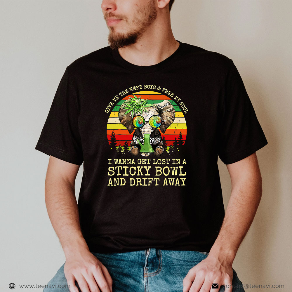  Marijuana Shirt, Cool Elephant Smoking Weed Bong Marijuana Cannabis Stoner