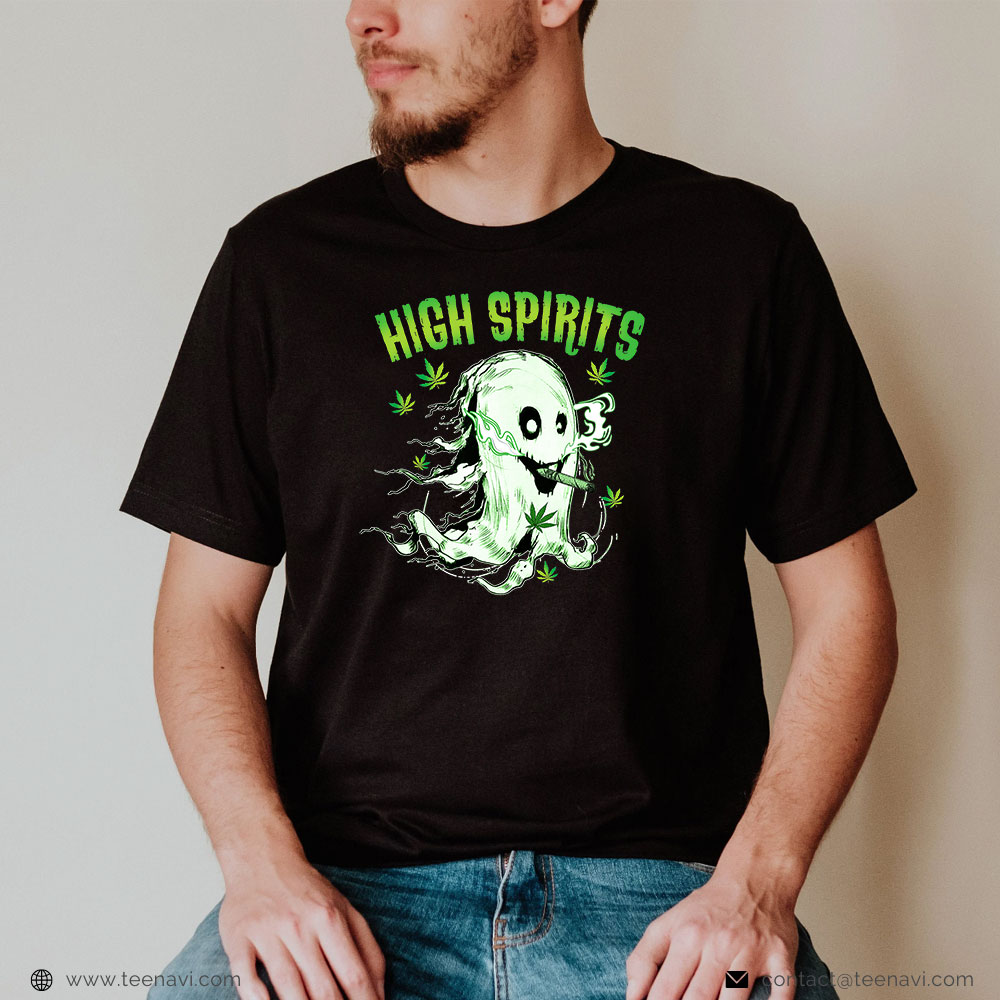 Cannabis Shirt, Ghost Smoking Weed Pot 420 Cannabis Halloween
