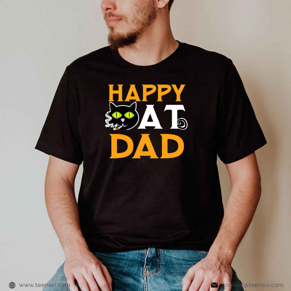 Cannabis Shirt, Happy Black Cat Dad Stoner And Joint For Cannabis Lover