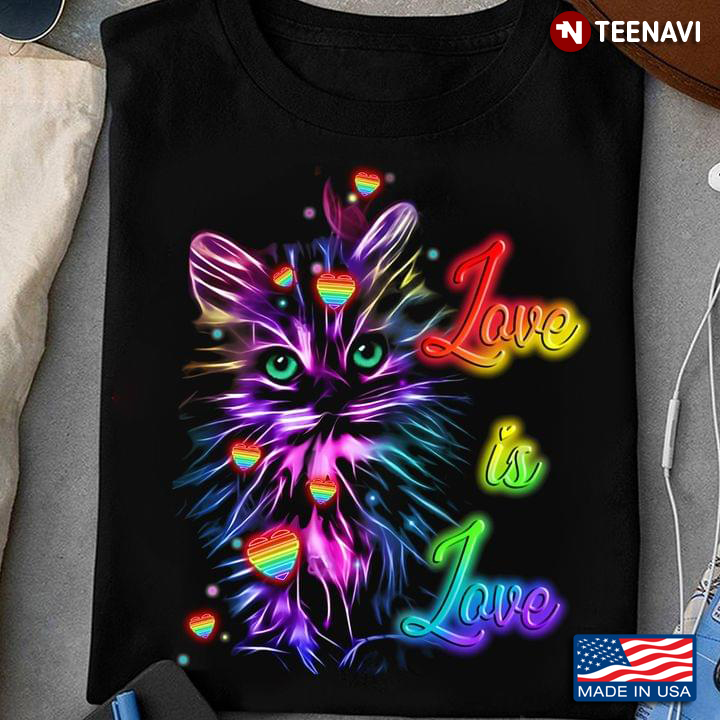 LGBT Cat Shirt, Love Is Love