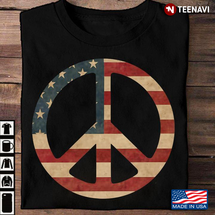 Peace Shirt, American Flag Peace Sign