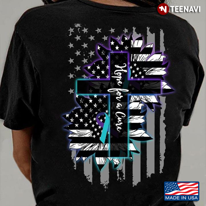 Suicide Prevention Awareness Shirt, Hope For A Cure American Flag Cross