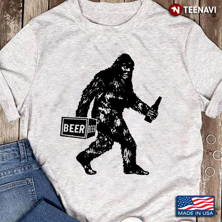 Beer Lover Shirt, Bigfoot With Beer
