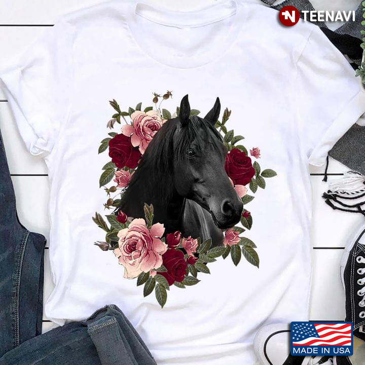 Horse Lover Shirt, Funny Horse And Flowers
