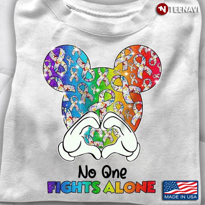 Cancer Shirt, No One Fights Alone Mickey Mouse