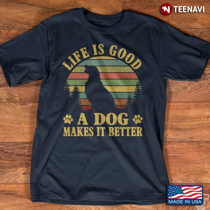 life is good dog shirt black