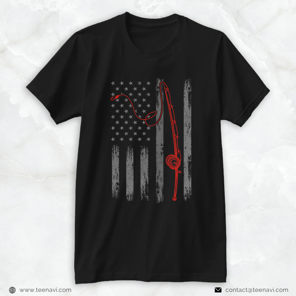 Fishing Shirt, American Flag Fishing For Men Patriotic 4th Of July