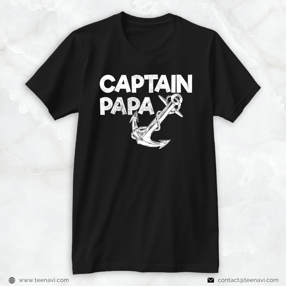 Fish Shirt, Captain Papa Pontoon Tee Lake Sailor Fishing Boating
