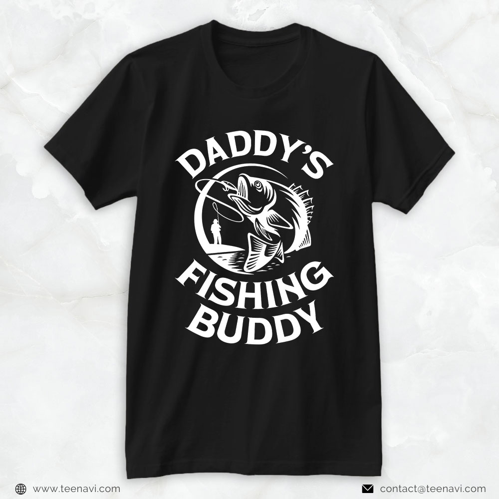 Funny Fishing Shirt, Daddy's Fishing Buddy Young Fishing Man Gift For Boys Kids