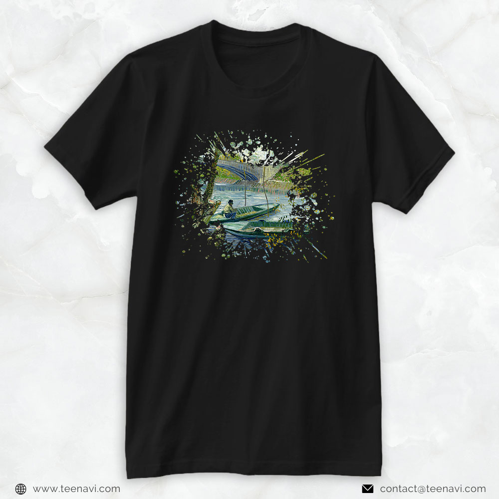 Fishing Shirt, Famous Vintage Art Fishing In Spring Van Gogh Stylish