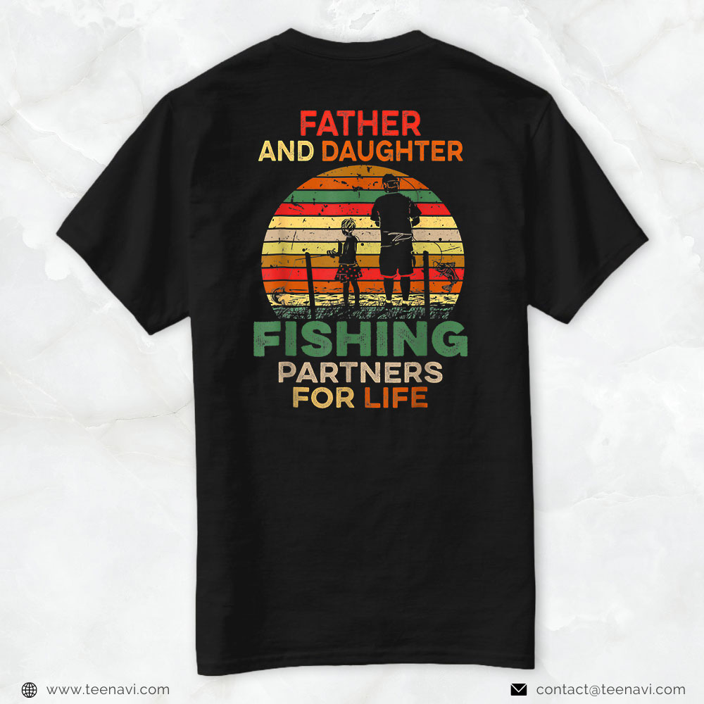 Cool Fishing Shirt, Fisherman Dad And Daughter Fishing Partners Funny Fathe