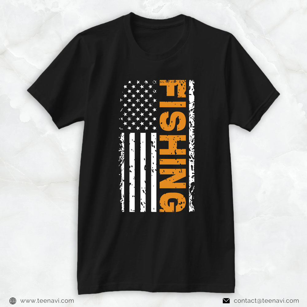 Fishing Shirt, Fishing Usa American Flag