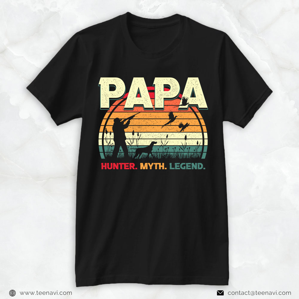 Hunting Dad Shirt, Vintage Papa Hunter Myth Legend