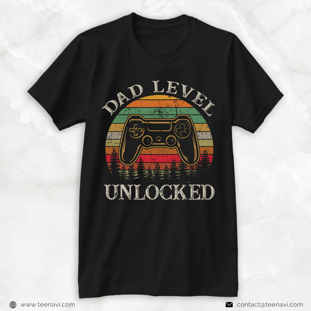 New Dad Shirt, Vintage Dad Level Unlocked