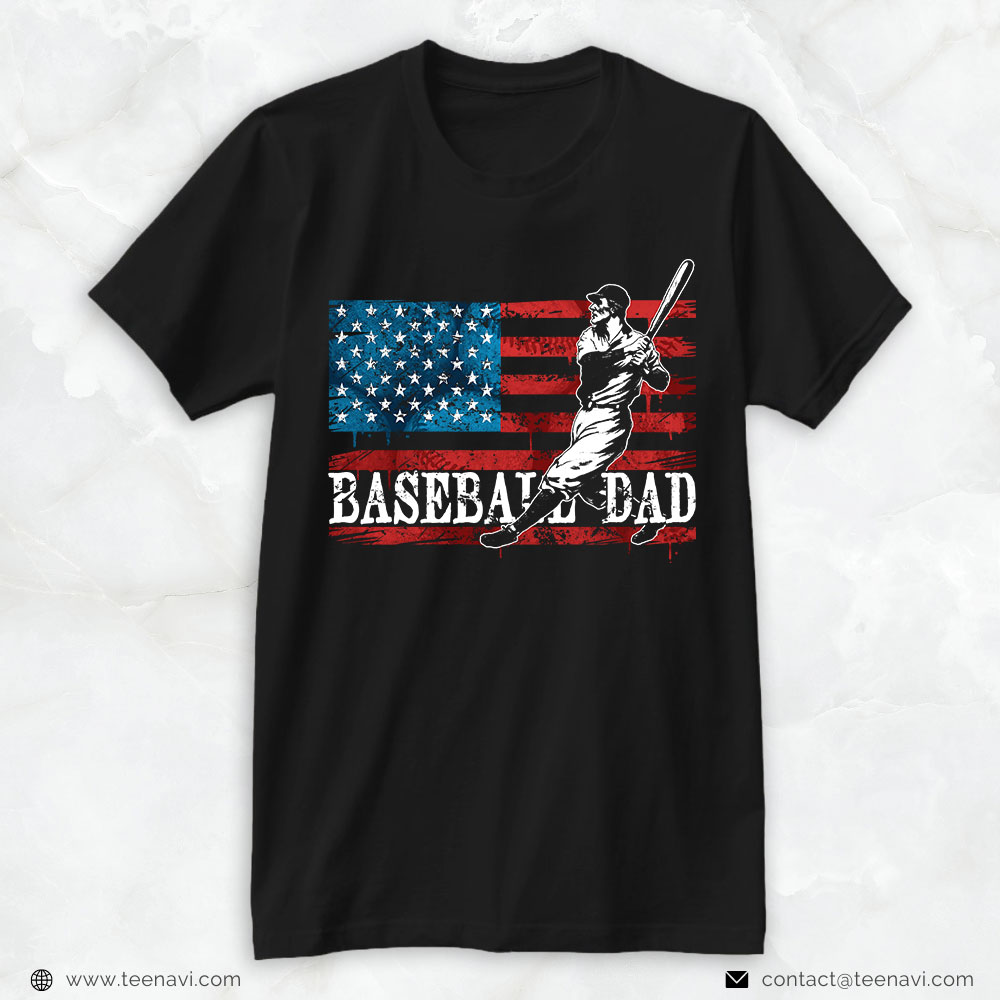 Baseball Dad Shirt, Baseball Dad American Flag