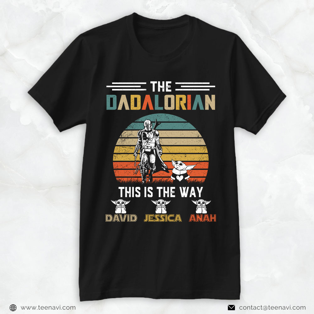 Personalized Dad Shirt, Vintage The Dadalorian This Is The Way Star Wars