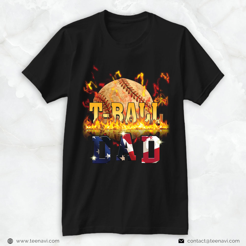 T-Ball Dad Shirt, T-Ball Dad American Flag