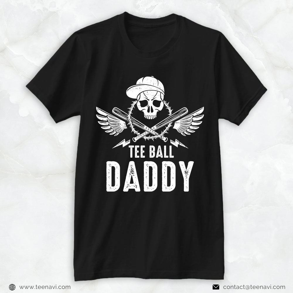 T-Ball Dad Shirt, Tee Ball Daddy Skull