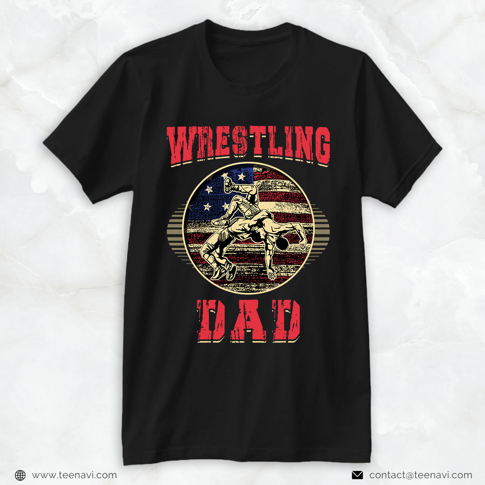 Wrestling Dad Shirt, Wrestling Dad American Flag