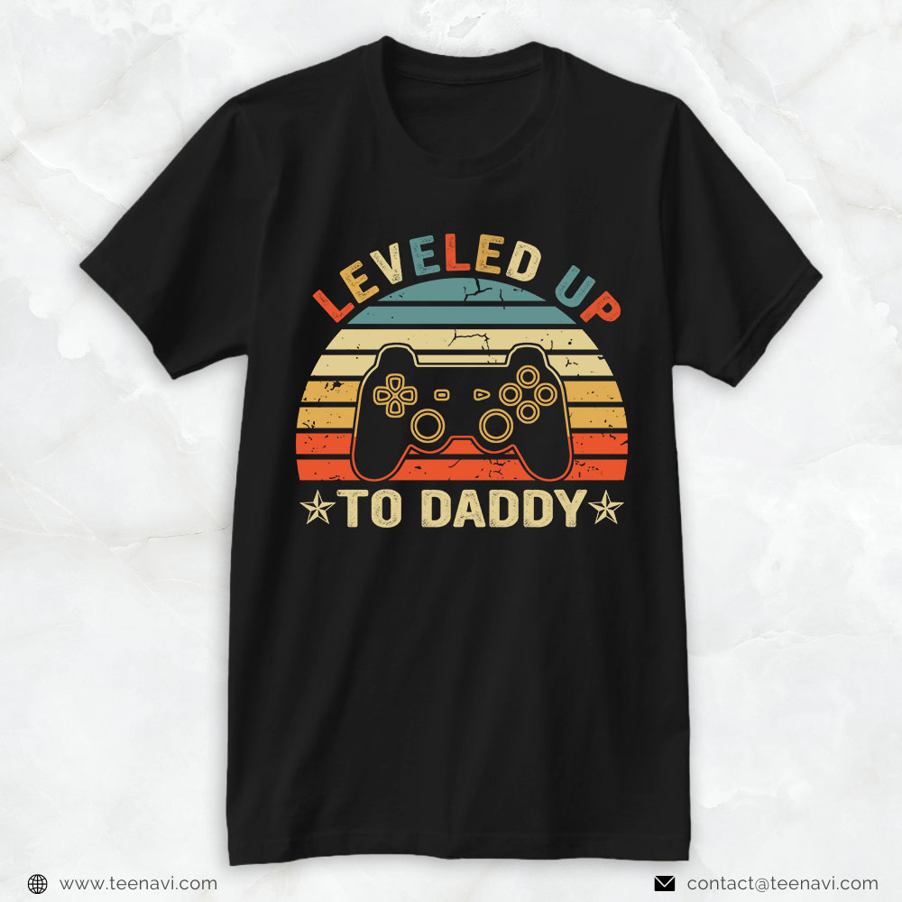 Funny Dad Shirt, Vintage Leveled Up To Daddy