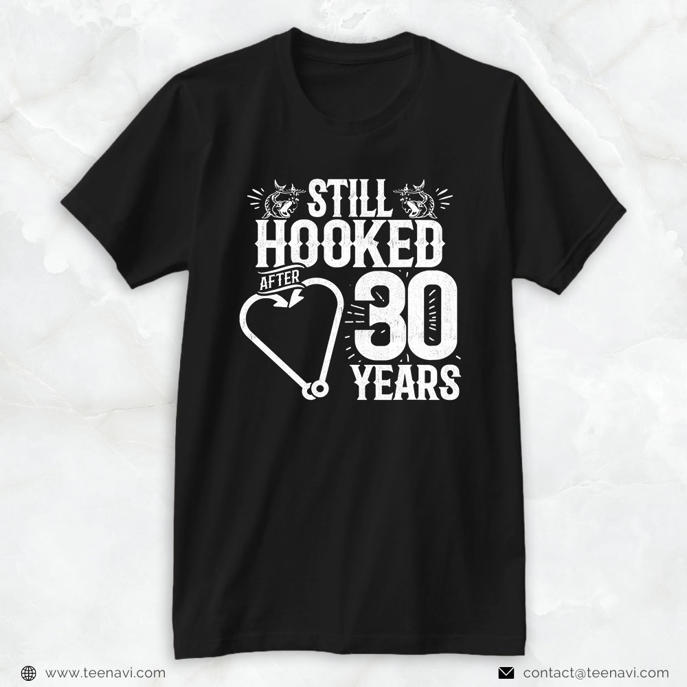 Cool Fishing Shirt, Married 30 Years Fishing Couple 30th Wedding Anniversary