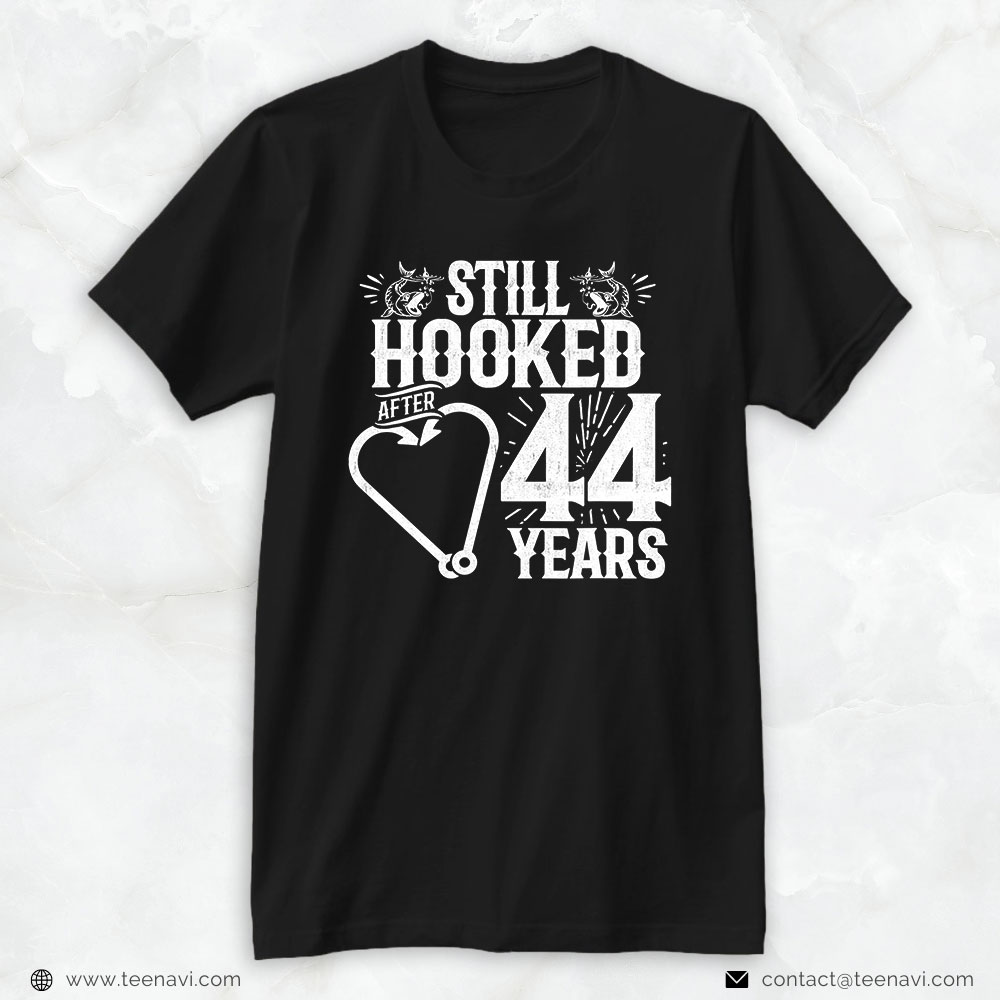 Fish Shirt, Married 44 Years Fishing Couple 44th Wedding Anniversary