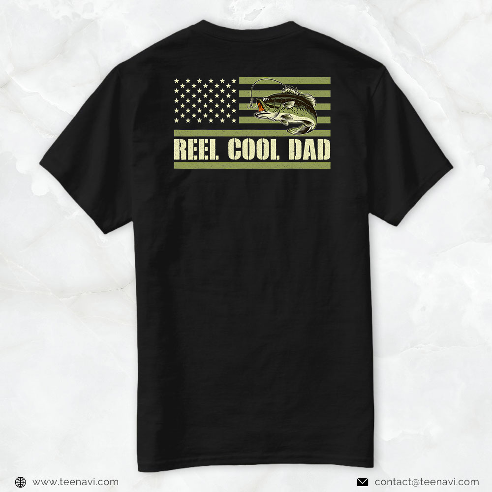 Fishing Shirt, Reel Cool Dad Fishing American Flag Dad Fishing