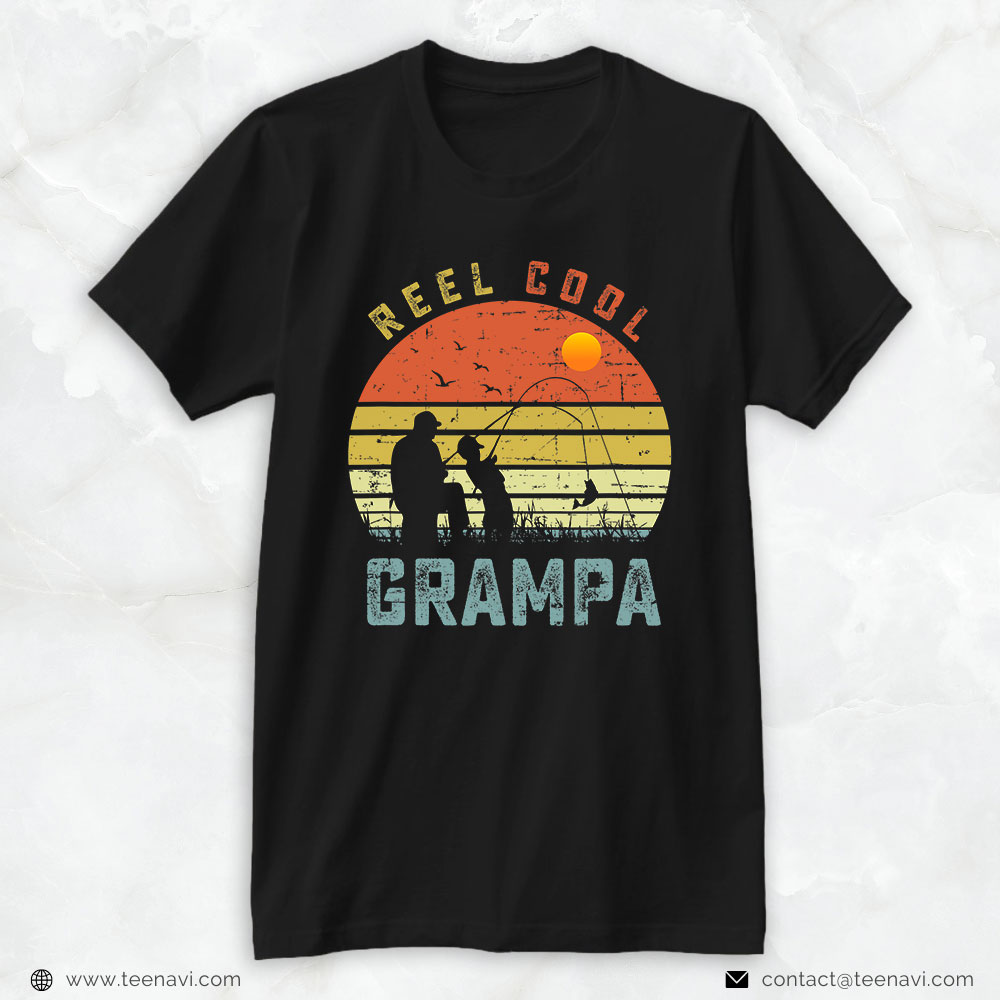 Funny Fishing Shirt, Reel Cool Grampa Fathers Day Gift For Fishing Dad