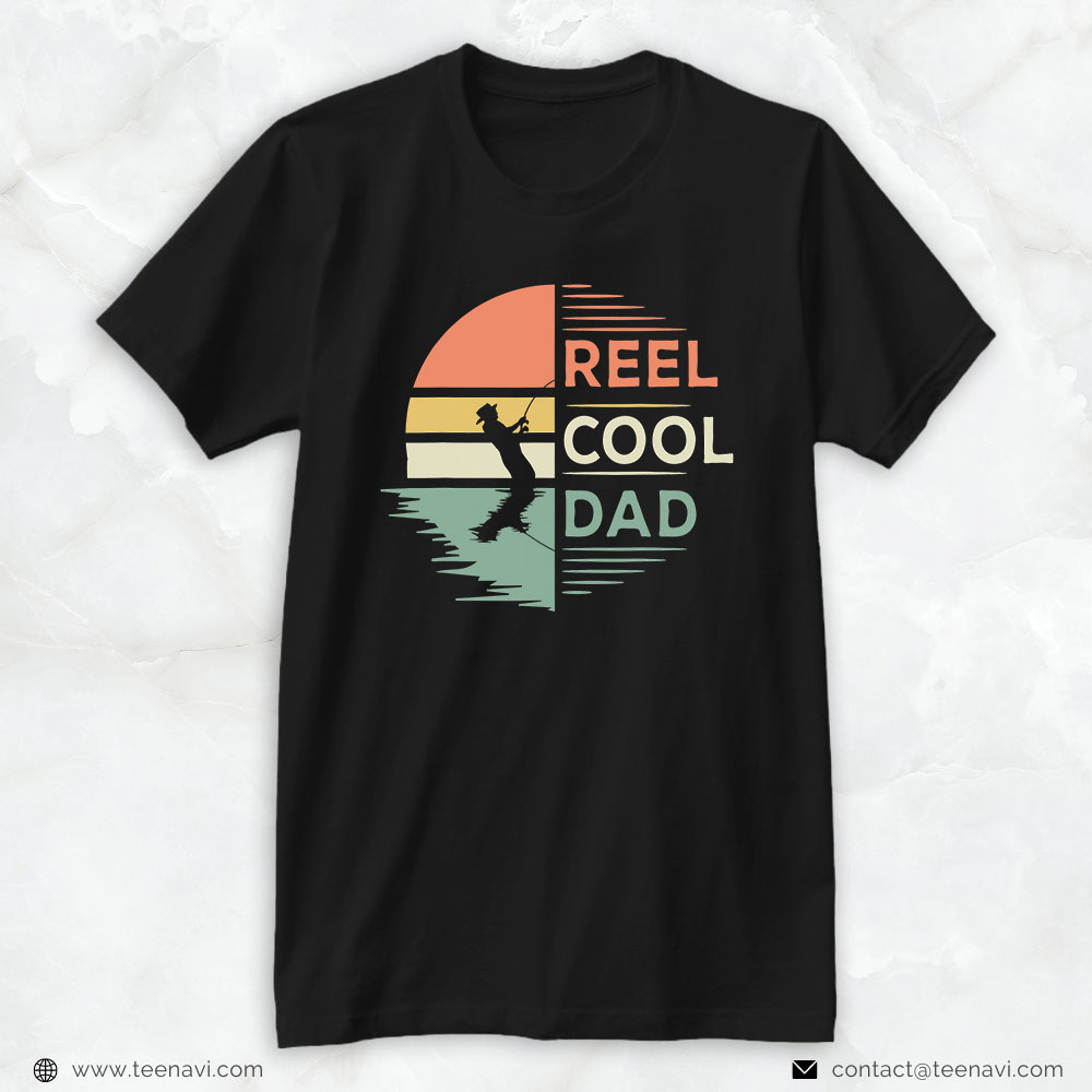 Fish Shirt, Retro Reel Cool Dad Fishing Fisherman Fisher Bass Fisher