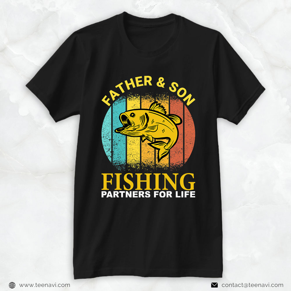 Funny Fishing Shirt, Vintage Father And Son Fishing Partners For Life Matching