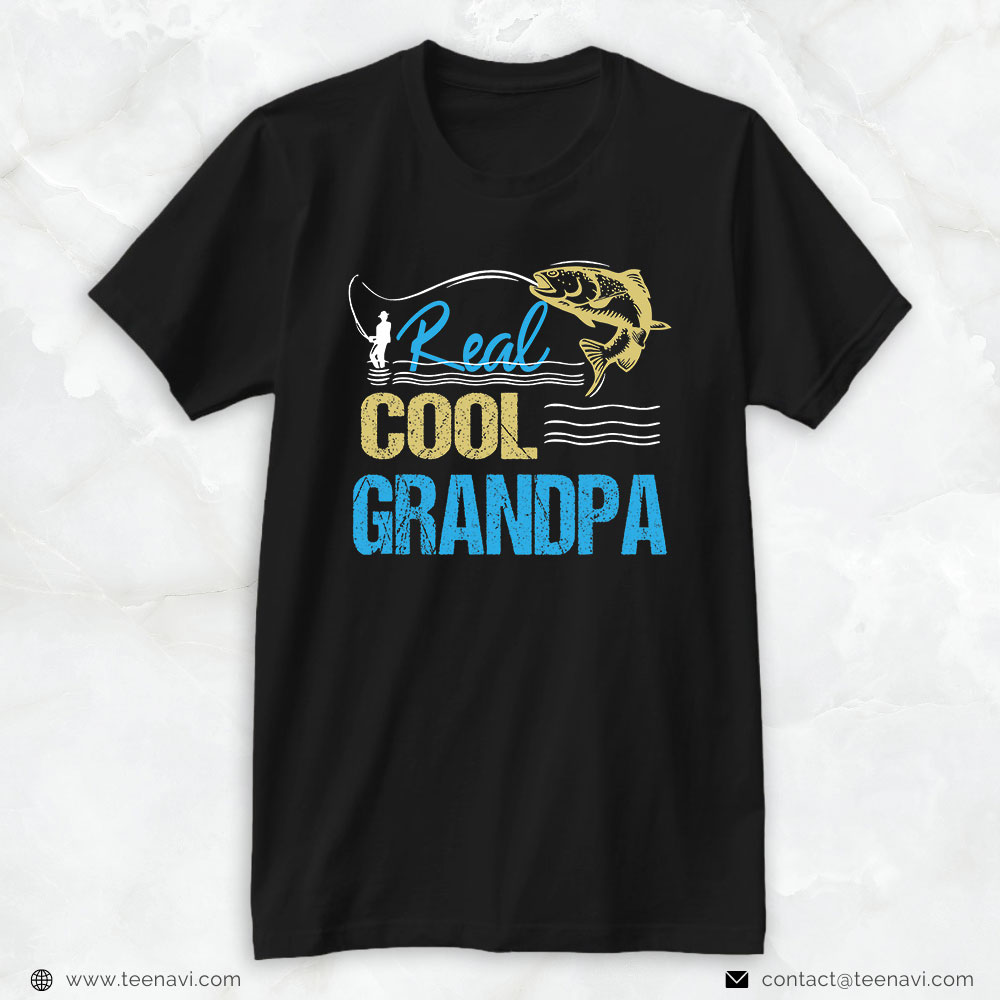 Cool Fishing Shirt, Vintage Reel Cool Grandpa Fishing Daddy Grandpa Fathers Day