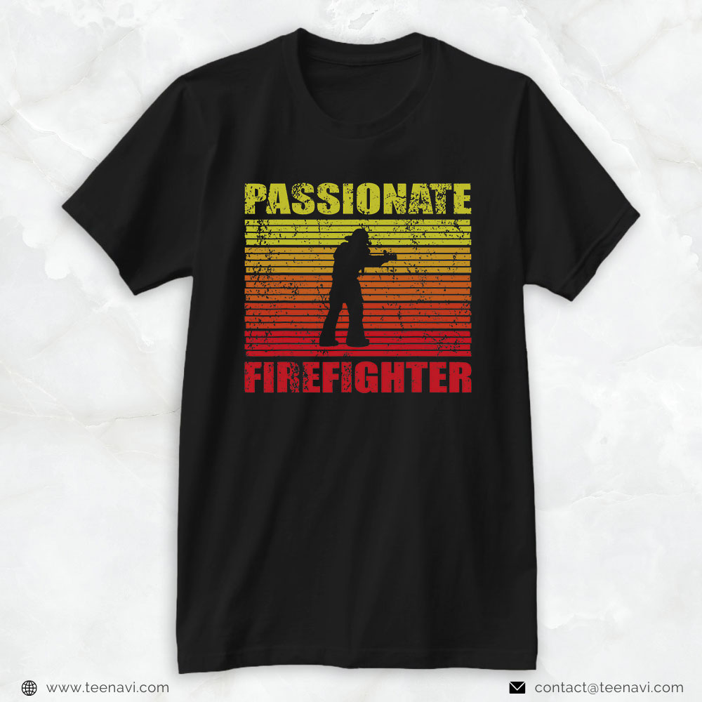 Yellow Red Stripes Shirt, Passionate Firefighter