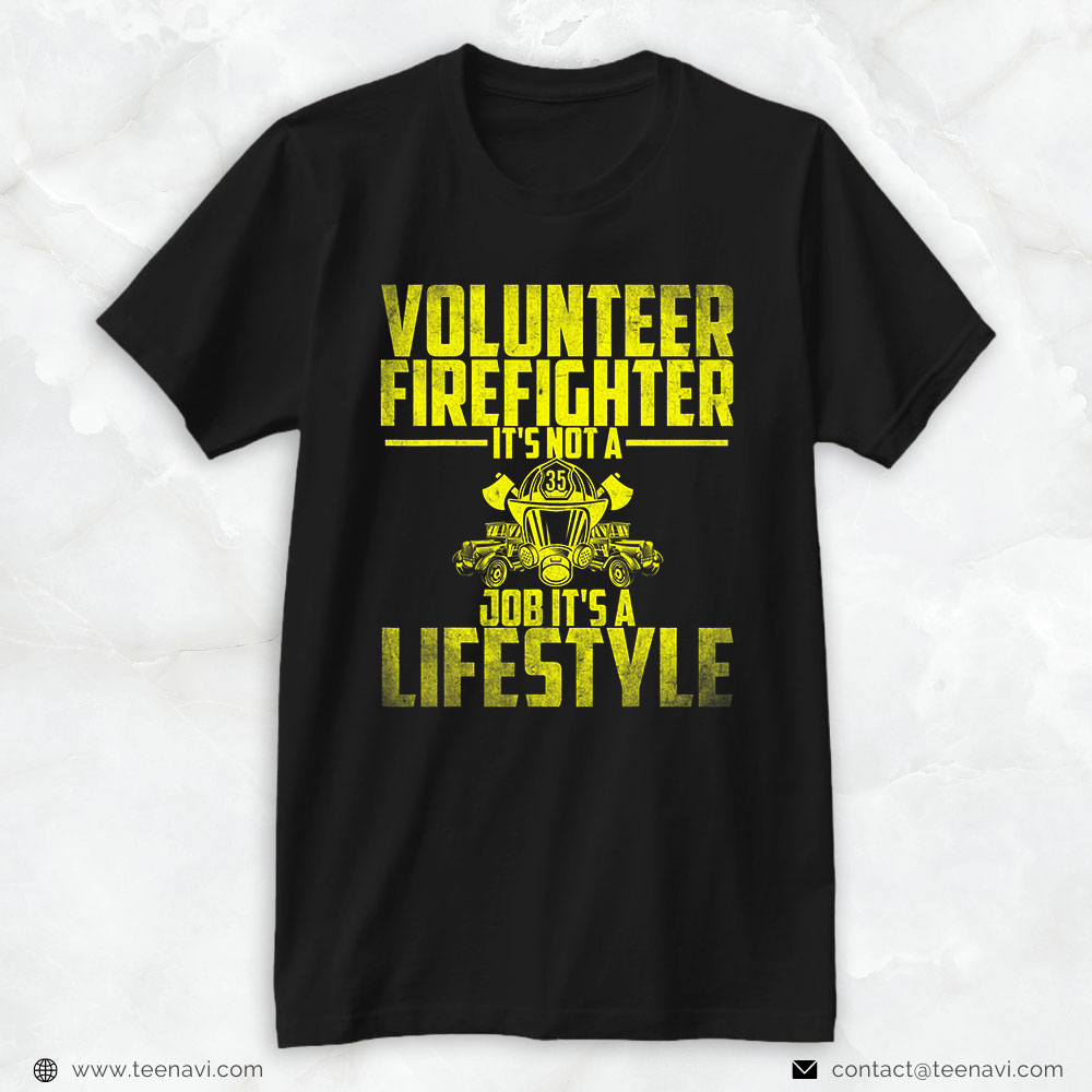 Respirator Mask Helmet Shirt, Volunteer Firefighter It's Not A Job It's A Lifestyle