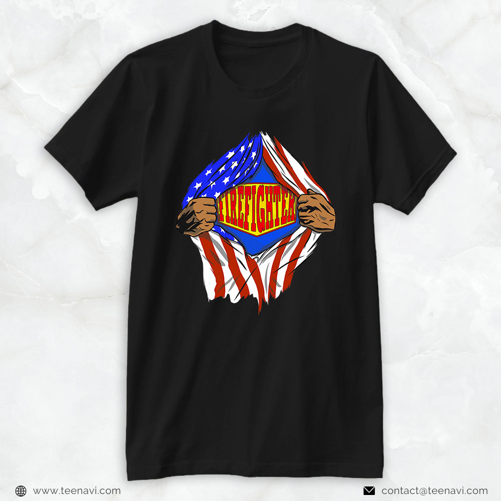 Hands American Flag Superman Shirt, Firefighter
