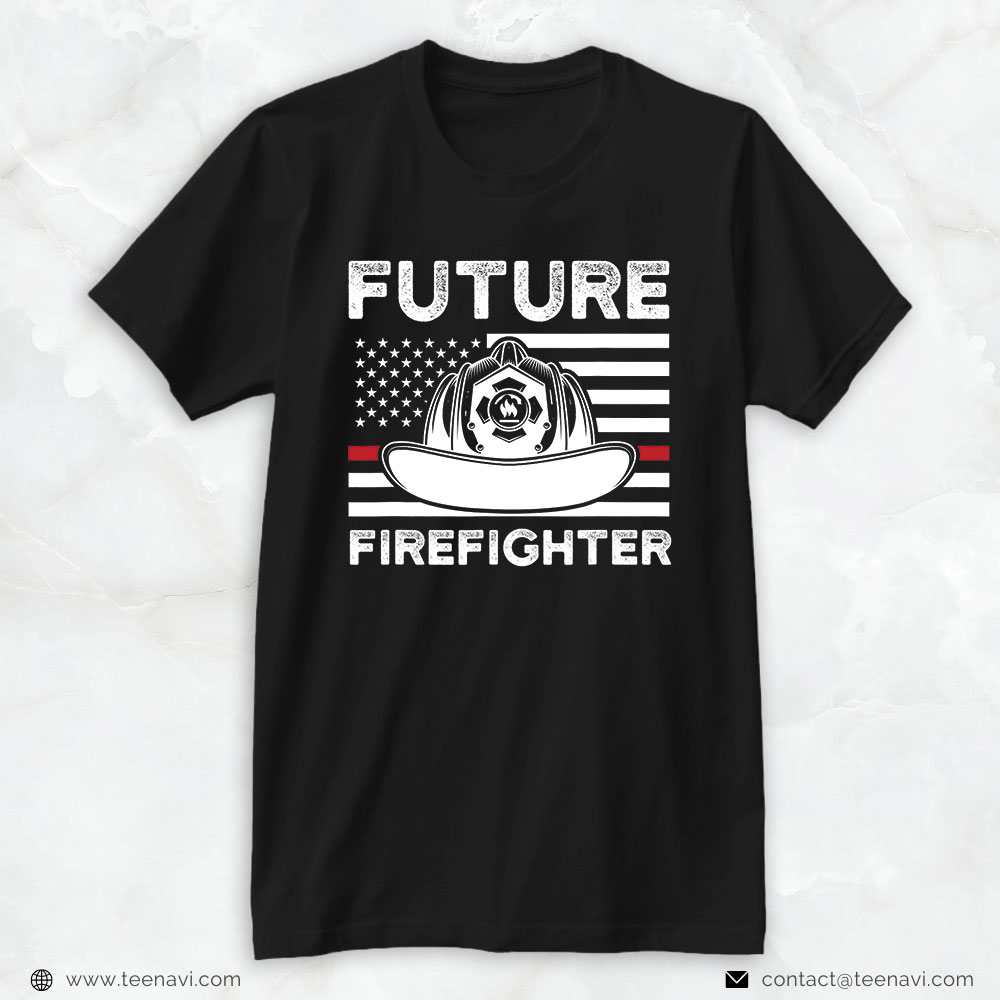 American Flag Fireman Helmet Shirt, Future Firefighter