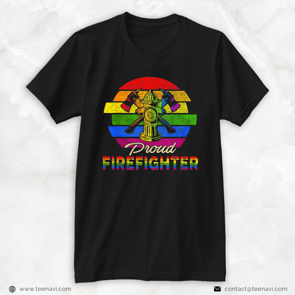 Firefighter LGBT Pride Shirt, Proud Firefighter