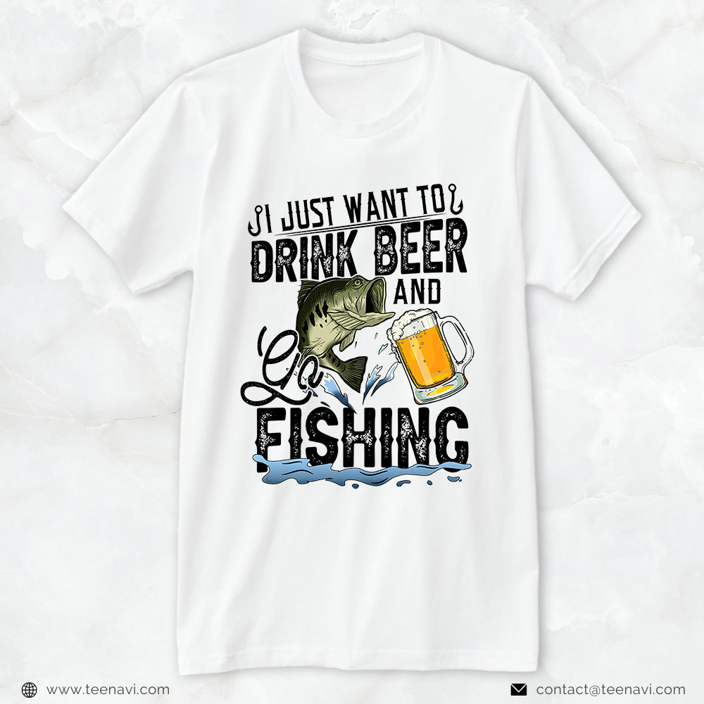 Funny Dad Fishing Shirt Fishing and Beer Fisherman Gift Poster