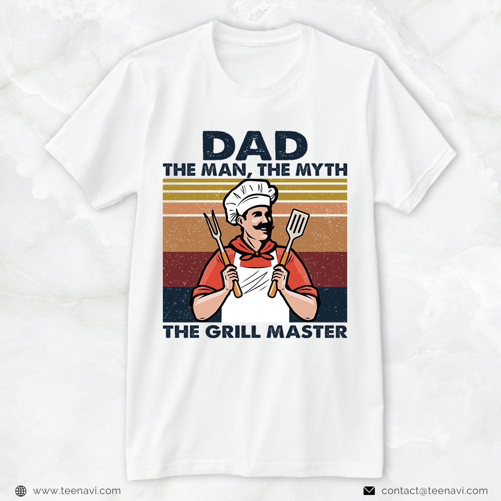Funny Dad Shirt, Vintage Dad The Man The Myth The Grill Master