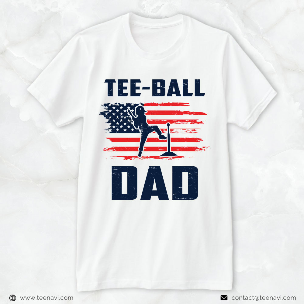 T-Ball Dad Shirt, Tee-Ball Dad American Flag