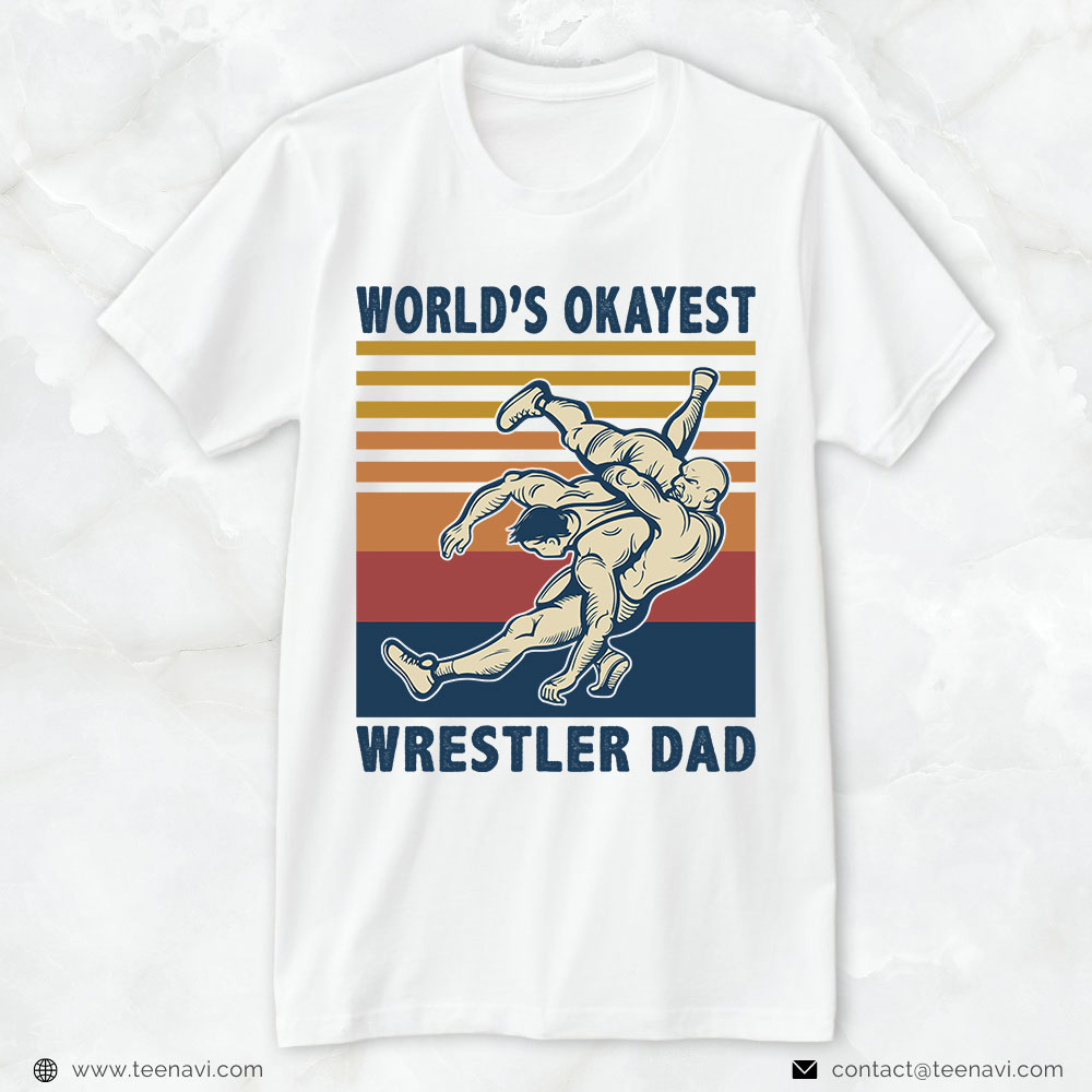 Wrestling Dad Shirt, Vintage World's Okayest Wrestler Dad