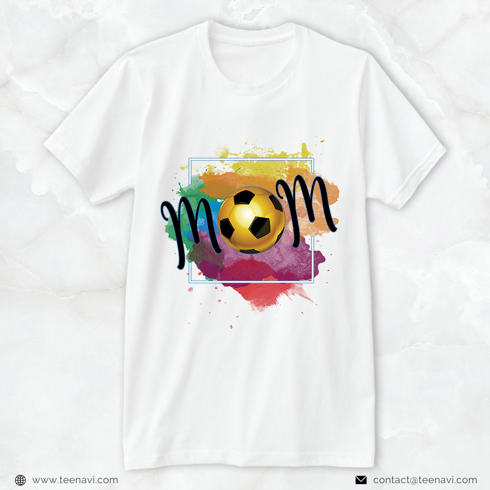 Soccer Mom Shirt, Mom Soccer Ball Watercolor