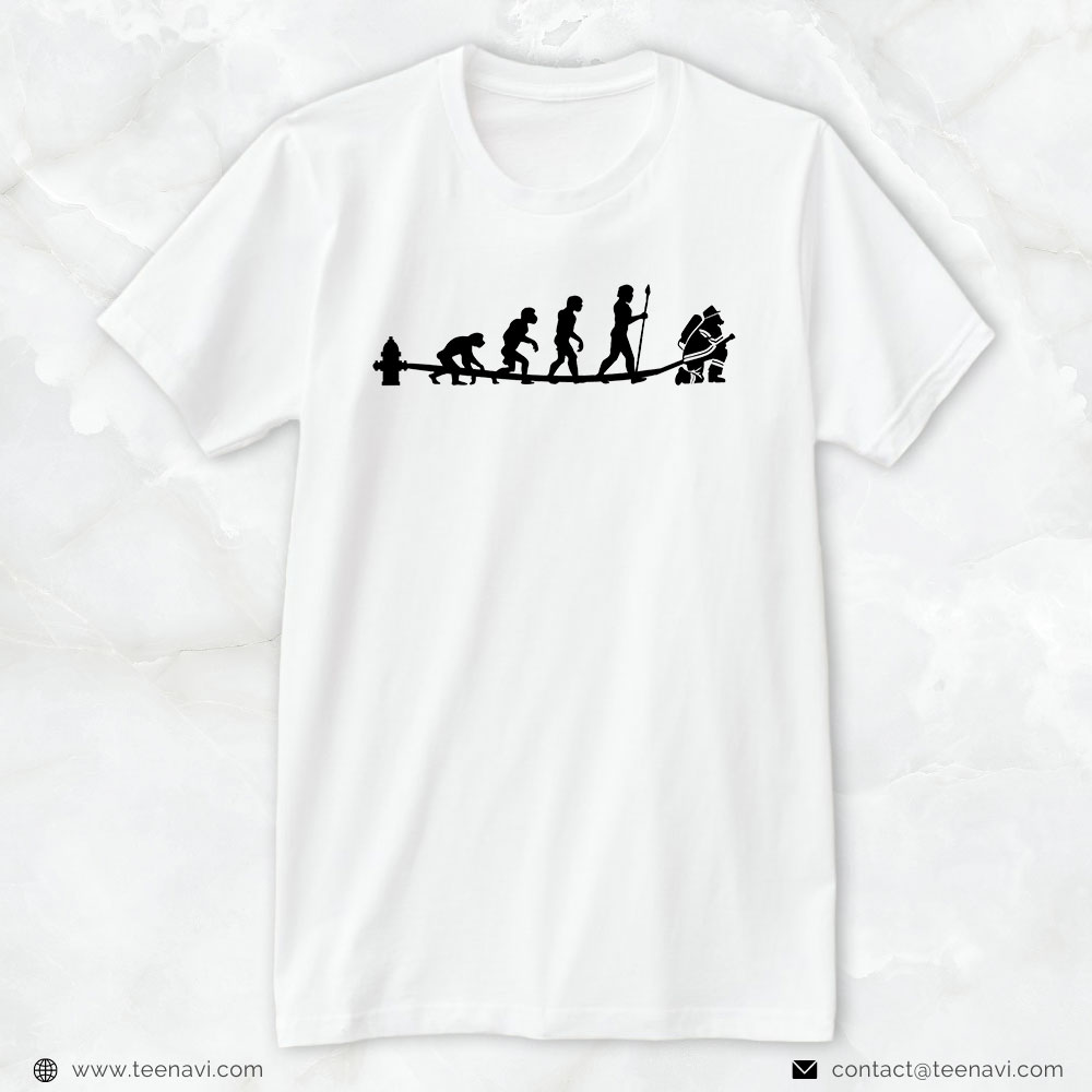 Firefighter Shirt, Human Evolution From Ape To Firefighter