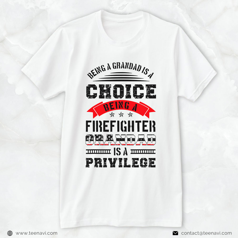Firefighter Grandad American Shirt, Being A Grandad Is A Choice