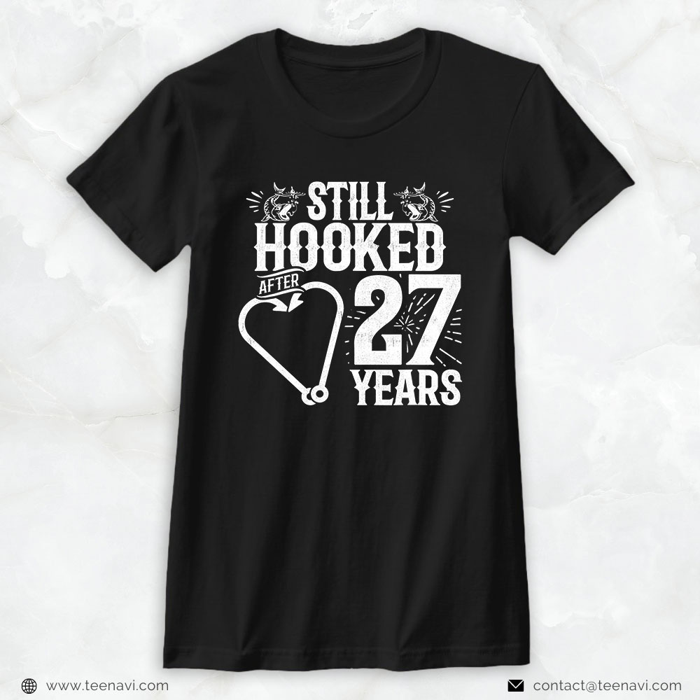 Fishing Shirt, Married 27 Years Fishing Couple 27th Wedding Anniversary