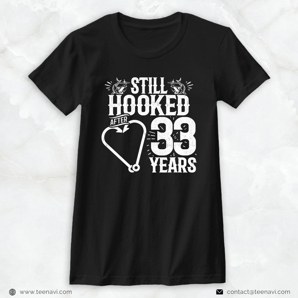 Fishing Shirt, Married 33 Years Fishing Couple 33rd Wedding Anniversary