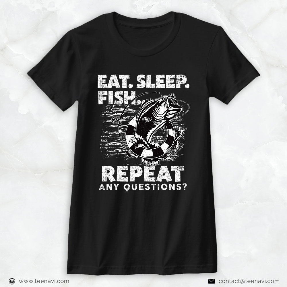 Fishing Shirt, Men Fishing Eat Sleep Fish Repeat Fisherman Funny Gift